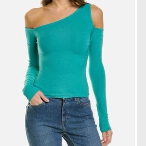 WeWoreWhat Turquoise One-Shoulder Top
